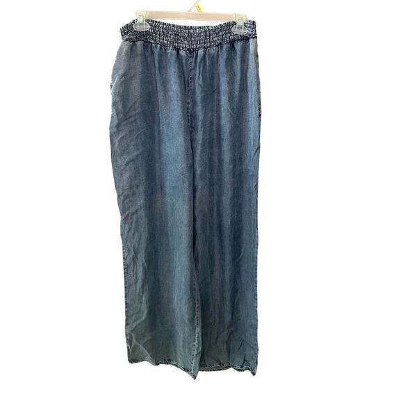 Velvet Heart Ankle Pants Straight Leg Pull On High Rise Chambray Blue Size XL - Picture 1 of 7